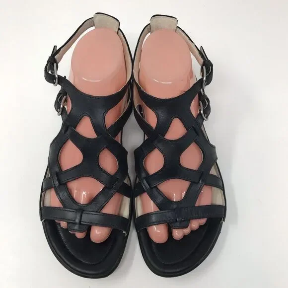Ecco Black Gladiator Sandals - Picture 4 of 14